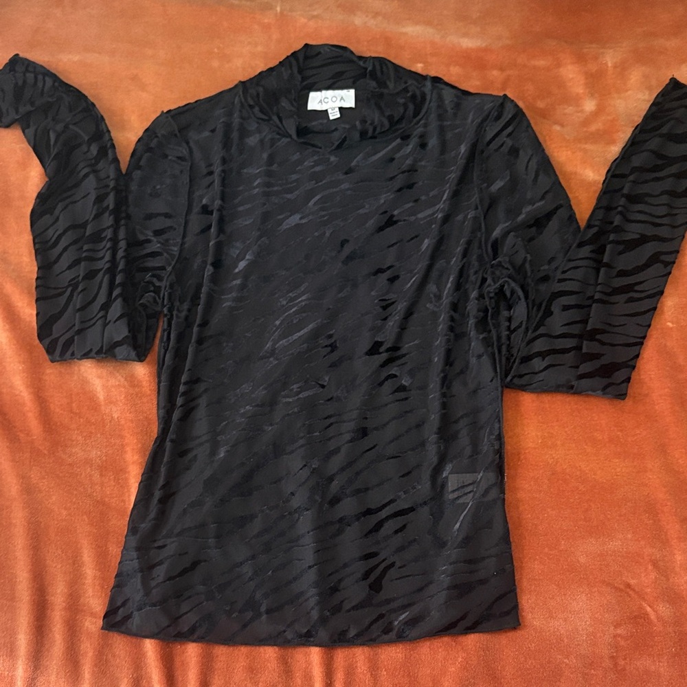 ACOA Black Zebra Print Women's Blouse